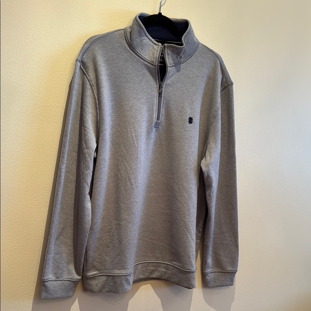 IZOD - Men's Light Gray Half-Zip Sweater